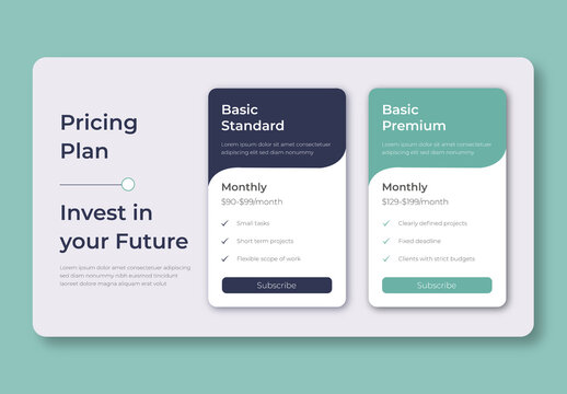 Modern Responsive Pricing Table UI Kit