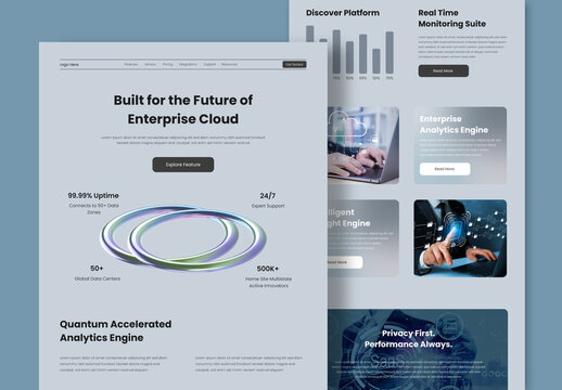 Modern SaaS Landing Page Template for Cloud and Analytics