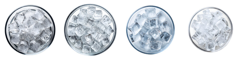 Ice Cubes in Glass: Fresh and Cold Drink Ingredient