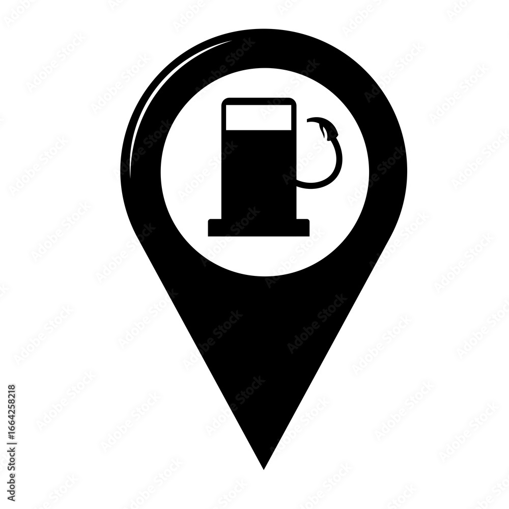 Poster gas station map pointer for gps navigation