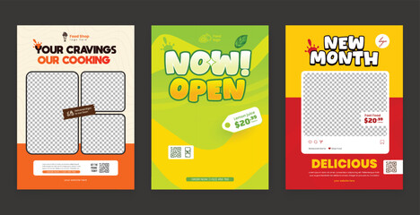 Restaurant Food Flyer Template Bundle for Menu and Special Offer Promotion