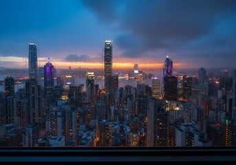 Hong Kong skyline at dawn