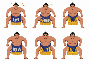 Naklejka premium Sumo wrestler poses with transparent background
