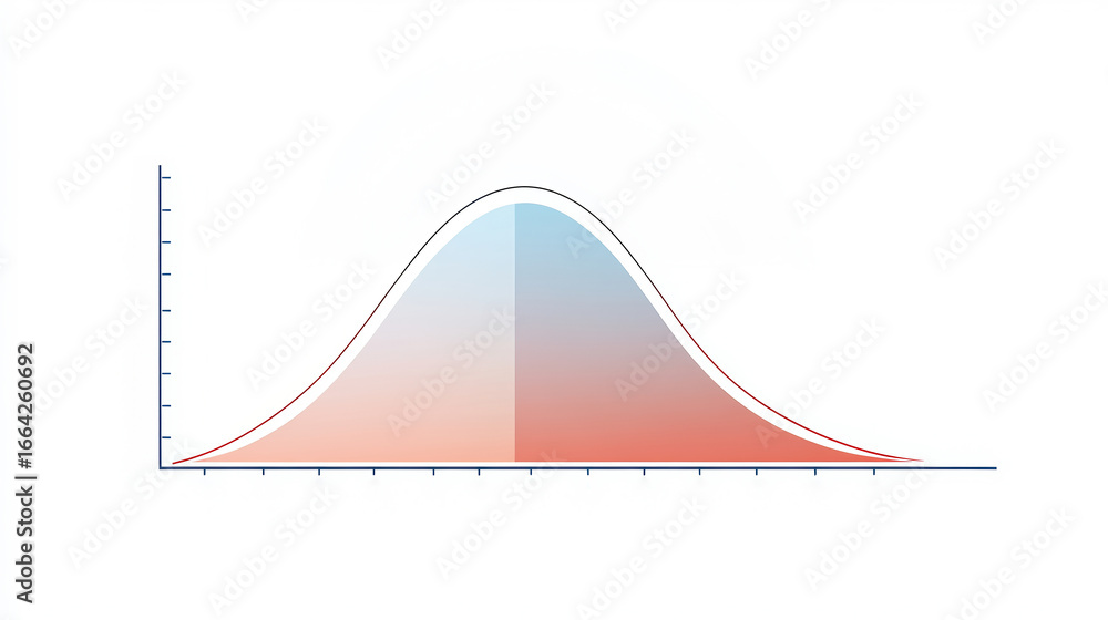 Poster a smooth, bell-shaped curve representing a normal distribution, with shaded areas indicating probabi