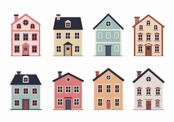 Colorful bar stools set with transparent background