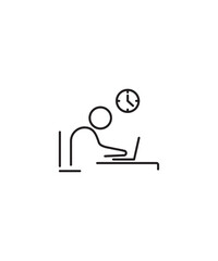 work with time icon, vector best line icon.