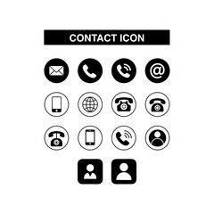 Business card contact information icons. Contact us icon - Phone, mail, fax, info, e-mail, support... vector. contact and web icons set. Set of contact us icons for web and website.