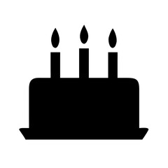 Three Candles Birthday Cake Icon A Simple Celebration Graphic