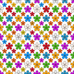 seamless pattern with colorful flowers