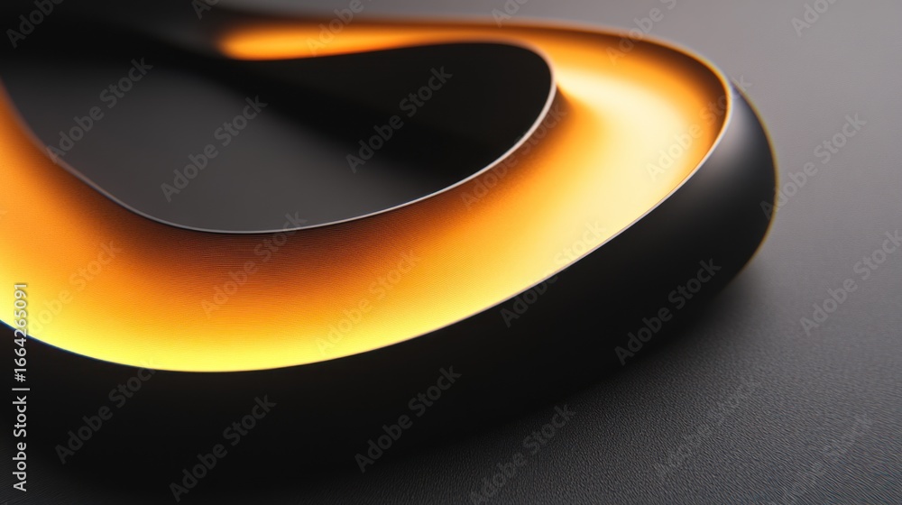 Poster abstract dark background with golden luminous element creating elegant design