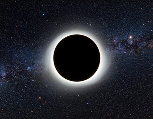 Obraz premium Total Solar Eclipse in Space with Milky Way
