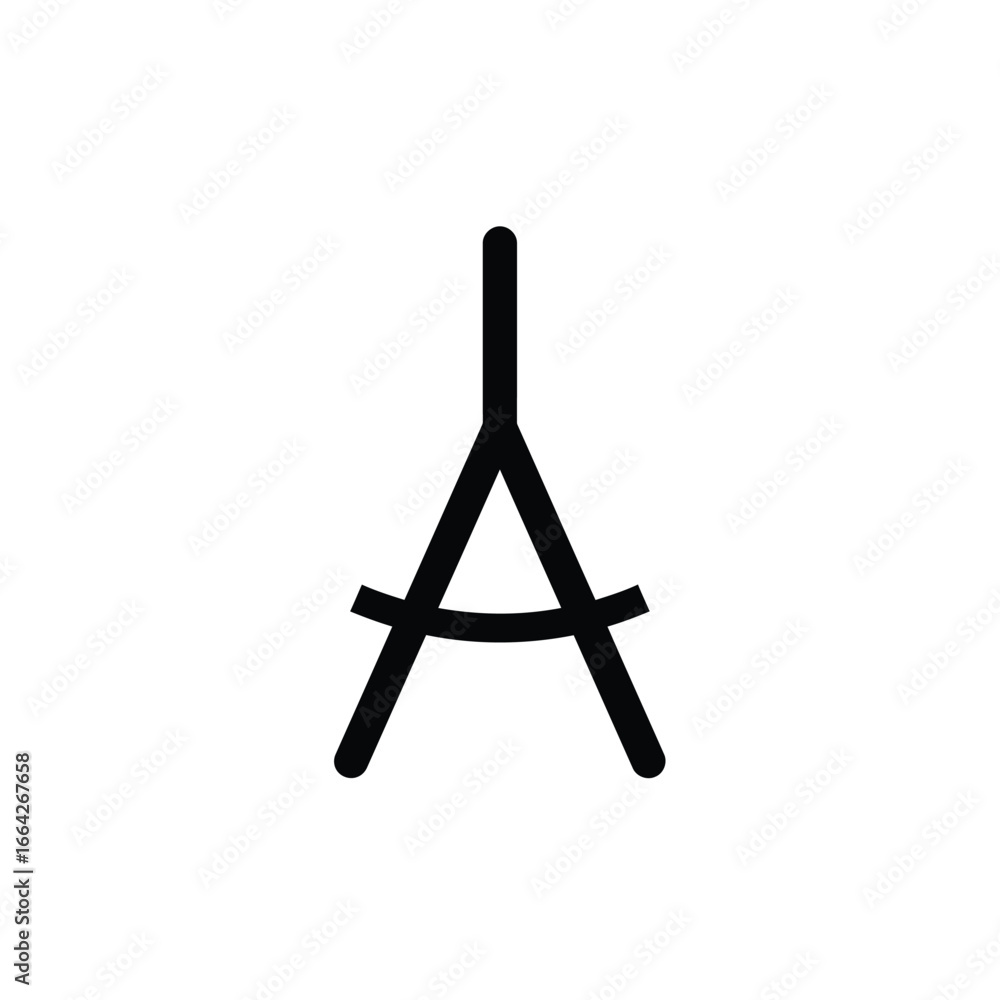 Poster black abstract tower shape building curve