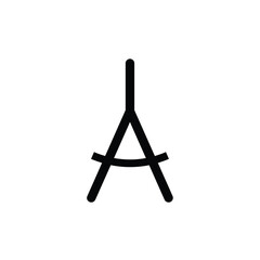 Black abstract tower shape building curve