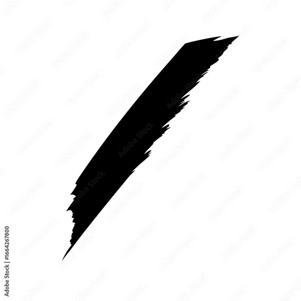 Poster Black Diagonal Brush Stroke Simple Abstract Design with Texture and Artistic Expression