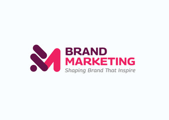 Brand Marketing Logo Design Template with Abstract Symbol and Tagline