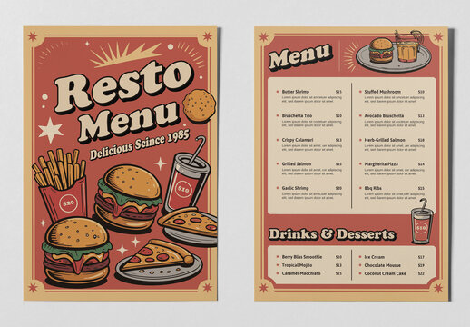 Food Menu Design For Restaurant