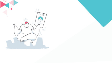 Mindfulness and Technology – Person Meditating with Digital Tablet Illustration