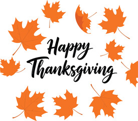 Happy thanksgiving fall leaves background celebration