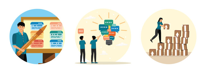 Prioritize important task concept. Effective communication. Business growth.