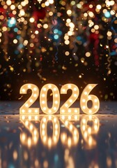 Glittering New Year's numerals