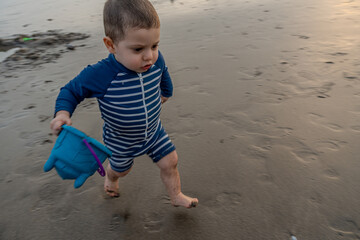 Playing on the beach in Seminyak, Bali