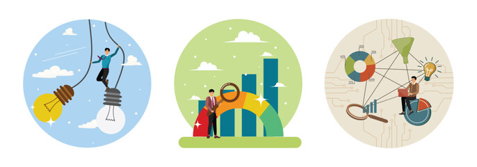 Change or transformation concept. Unlocking Data Insights. Marketing technology.