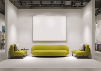 Modern Interior Design Display With Lime Green Sofa