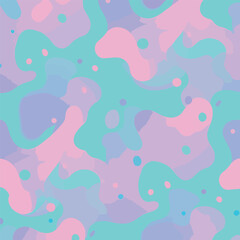Seamless Pattern, Seamless pattern with pastel organic shapes and dots creating a dreamy abstract design Stock royalty free  image.