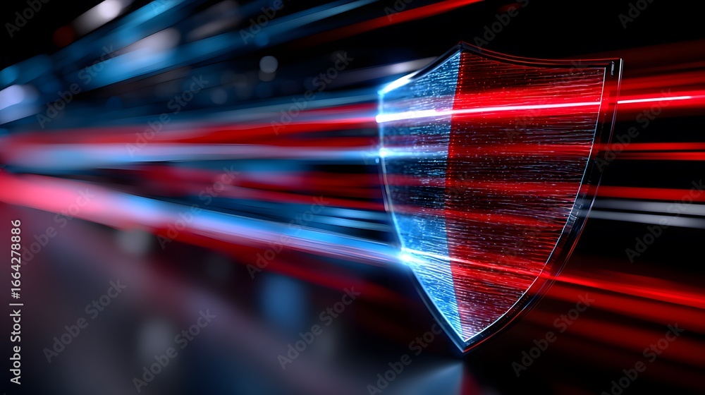 Poster digital shield with dynamic light trails