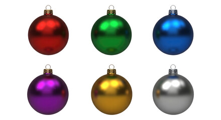 Obraz premium Traditional Holiday Decorations for a Christmas Tree, Cut Out, Clipping Path, Isolated on a Transparent PNG Background.