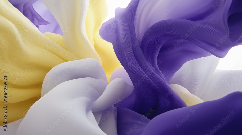 Aufkleber abstract pastel colored flowing waves creating a calming and modern design
