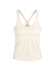 Cream racerback tank top, activewear apparel on transparent background