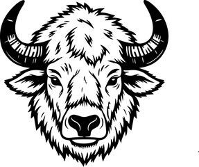 buffalo face icon vector transparent 