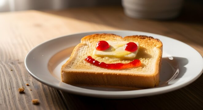 Good Morning Toast with a Smiley Face