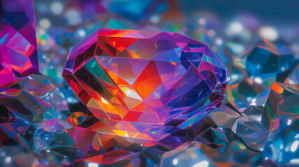 カラフルに輝く氷の様な原石