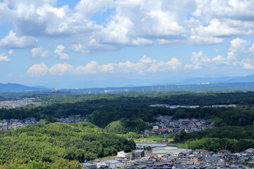 滋賀県甲賀市 古城山から見た甲賀市の風景