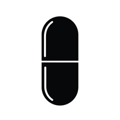 Black capsule pill medicine