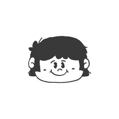 cartoon boy face graphic design illustration