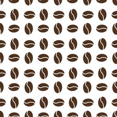 coffee beans seamless pattern. kawaii design. 