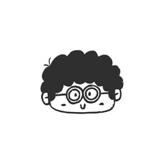 cartoon boy face graphic design illustration