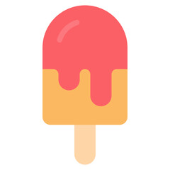 Ice cream popscicle icon in flat style, suitable for food, dessert, and summer concept illustrations