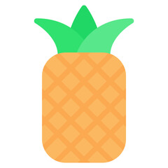 Pineapple icon in flat style, suitable for food, fruit, and summer concept illustrations