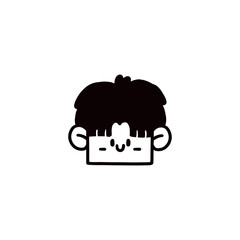 cartoon boy face graphic design illustration