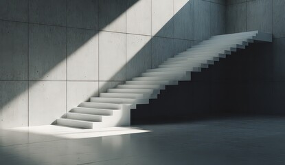 Obraz premium Modern Staircase In Concrete Interior