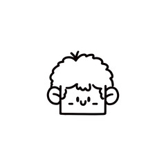 cartoon boy face graphic design illustration