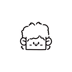 cartoon boy face graphic design illustration