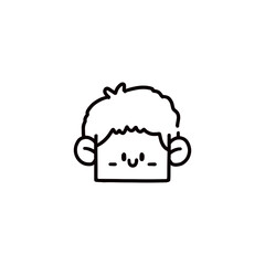 cartoon boy face graphic design illustration