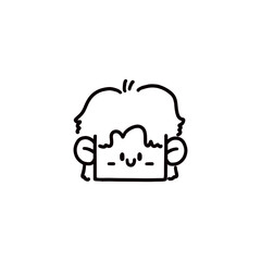 cartoon boy face graphic design illustration