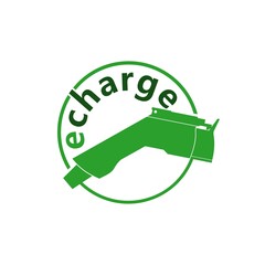 EV charging station sign icon isolated on white background