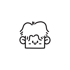 cartoon boy face graphic design illustration